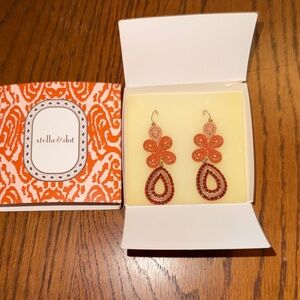 NWB- Stella & Dot Orange and Red Earrings